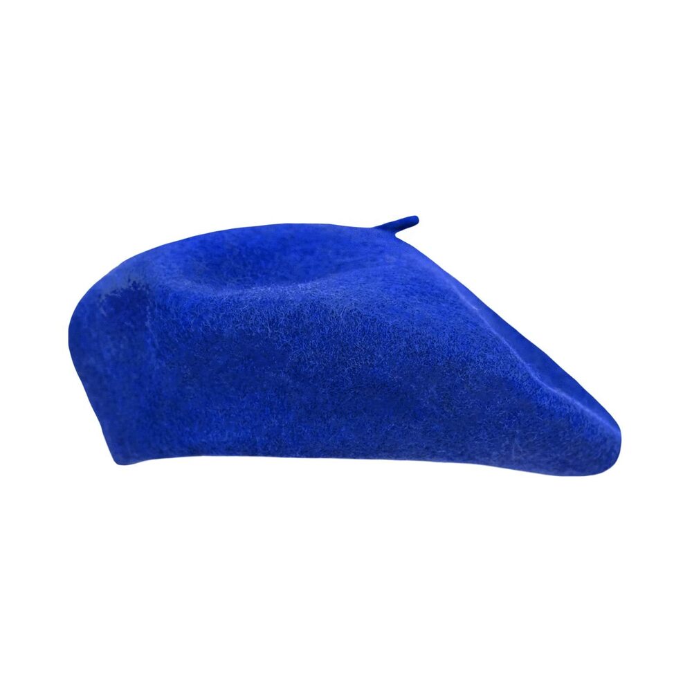 7247 Women Wool Beret Hat French Style Solid Color (jewelry Blue)
